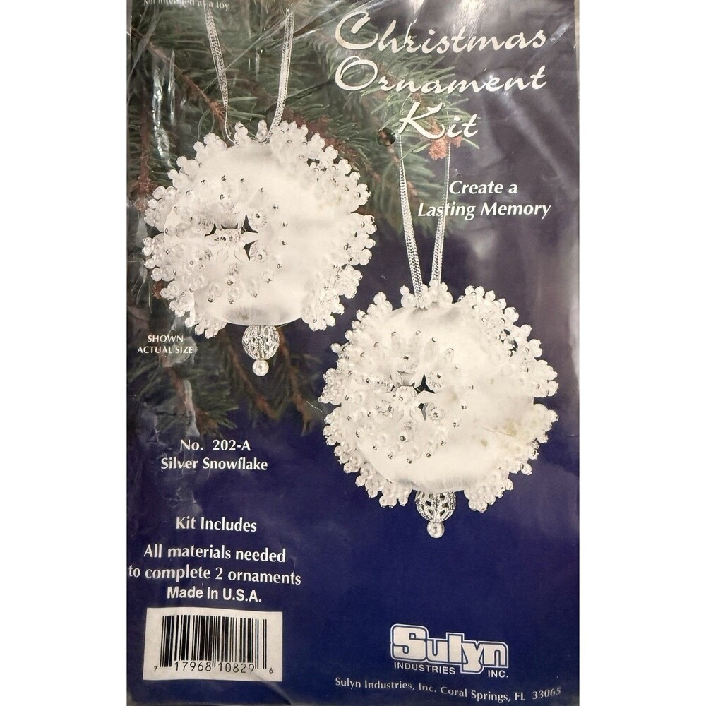 Vintage 1980's LeeWards - Christmas Ornament Kit No 202-A Silver Snowflake - New